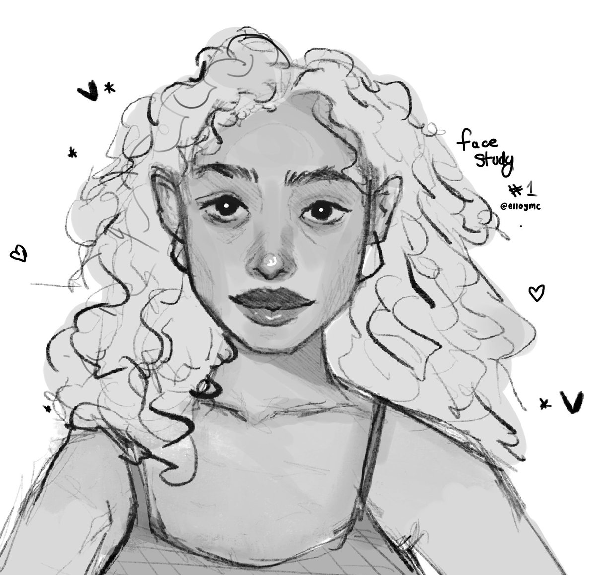 Elloymc's tweet image. Min face study #facestudy #drawing @Procreate #todaysart #dailysketch #todayssketch #myart #stylizedart