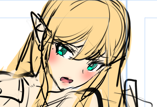 本日公開予定、FANBOX限定コンテンツ用カット、カラーラフまで。今回もスカート編です。 