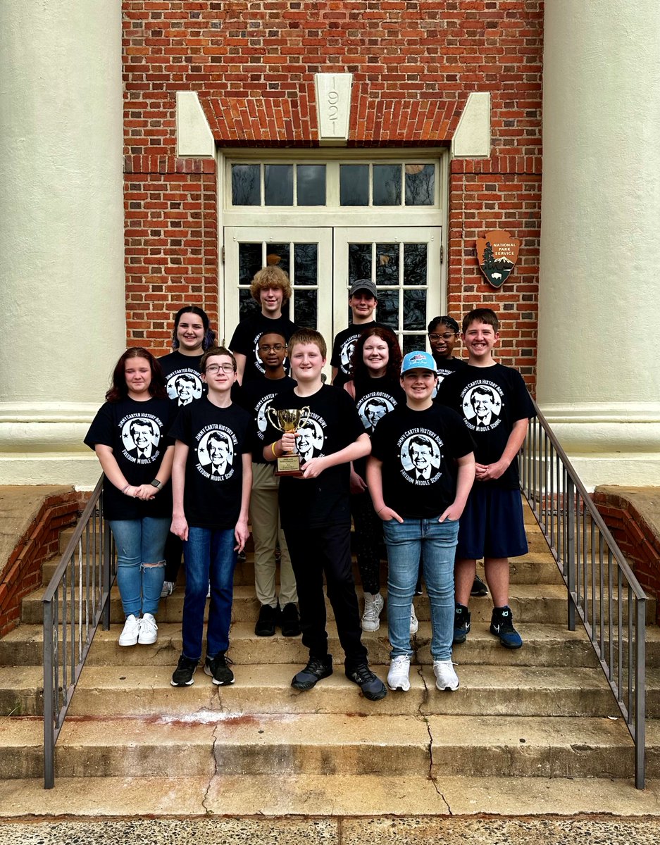 Jennifer W Jones (@jenniwaljones) on Twitter photo Congrats to Freedom MS's 8th grade history bowl team for taking home 1st place in Jimmy Carter Academic History Bowl Competition in Plains, Georgia on March 1st against several other middle schools statewide! Awesome job Patriots!👏 <a href="/CherokeeSchools/">Cherokee Co. Schools</a> <a href="/FMSPatriots/">FMS Patriots</a> #ccsdSS Congrats to Freedom MS's 8th grade history bowl team for taking home 1st place in Jimmy Carter Academic History Bowl Competition in Plains, Georgia on March 1st against several other middle schools statewide! Awesome job Patriots!👏 <a href="/CherokeeSchools/">Cherokee Co. Schools</a> <a href="/FMSPatriots/">FMS Patriots</a> #ccsdSS