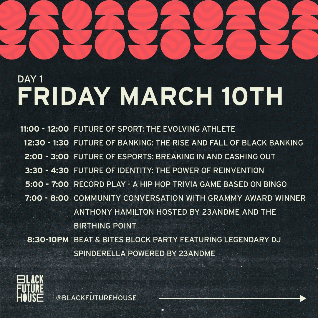 blkfuturehouse's tweet photo. 🚨 Don't miss out on Black Future House! 
Join us for a weekend full of exciting events. We're proud to be working with our team of Black-owned media and creative partners to make this event possible. Follow the link in our bio to see everything we're doing and secure your spot. https://t.co/zpRtyujO9K