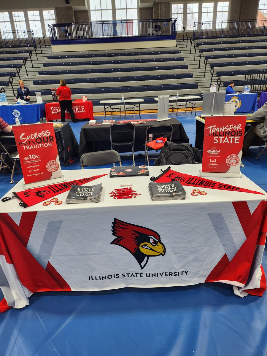 KristinJ_ISU's tweet photo. Looking forward to talking to #FutureRedbirds today in Jacksonville, IL at the Bruner Fitness and Recreation Center. I'll be here until 11am today. Stop by and say hello! https://t.co/S0PDRxvXg6