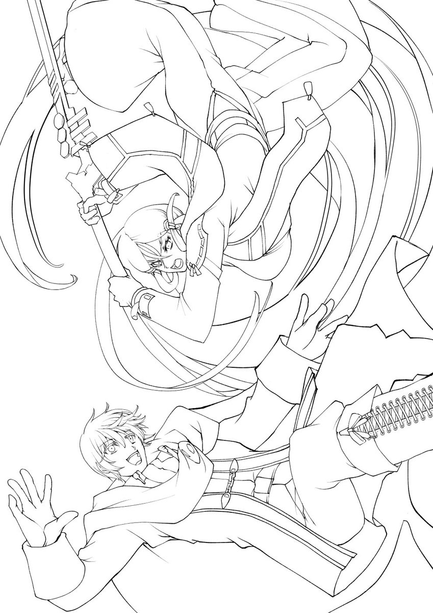 #皆さん線画と塗った後を見せてください
もう何が何だかわからずに白紙から完成まで半日くらい(PF中だったからな) 