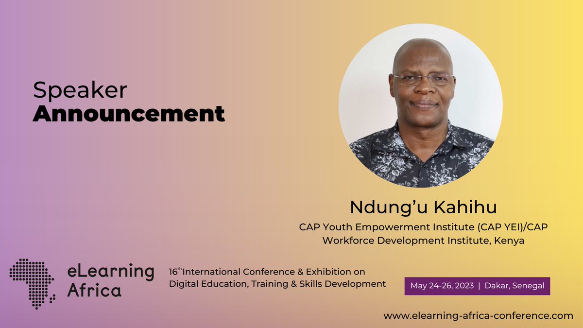 As digital technologies are vital to Kenya's economic growth and have great potential to create jobs and upskill young people, Ndung’u Kahihu will present a case study on the topic “Digital Tertiary Education and the Case of Youth Unemployment in Kenya”.

#ela23 #youth #education