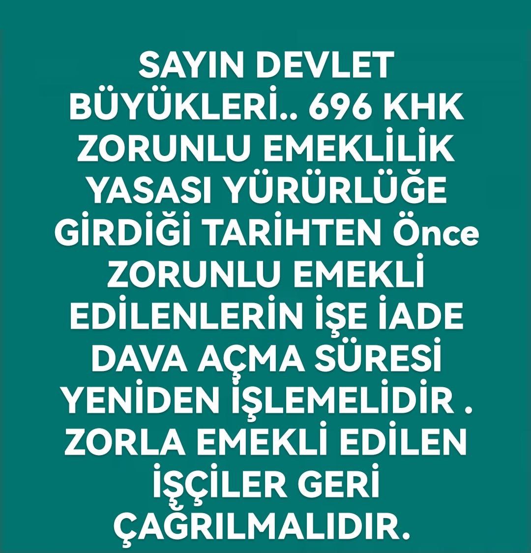 #zorunluemeklitorbayasaya
<a href="/RTErdogan/">Recep Tayyip Erdoğan</a> <a href="/ArzuCerkezoglu/">Arzu A. Çerkezoğlu</a> <a href="/cenginyurt52/">Cemal Enginyurt</a> <a href="/kilicdarogluk/">Kemal Kılıçdaroğlu</a> <a href="/meral_aksener/">Meral Akşener</a> <a href="/tcbestepe/">T.C. Cumhurbaşkanlığı</a> <a href="/vedatbilgn/">Vedat Bilgin</a> <a href="/veliagbaba/">Veli Ağbaba</a> <a href="/dbdevletbahceli/">Devlet Bahçeli</a>