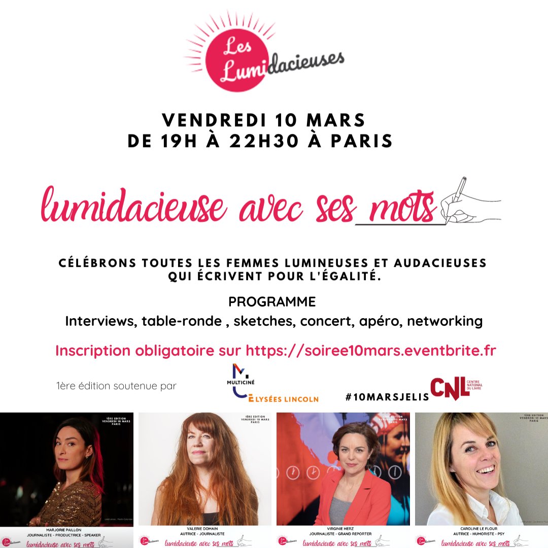 Demain soir, la parole est aux nanas (non, ce n'est pas que le #8mars). <a href="/sabine_vu/">VU Sabine</a> lance la 1ere édition des <a href="/LLumidacieuses/">Les Lumidacieuses</a>. Top d'aller y partager avec le public (mixte !) et les 12 autres invitées, les dessous du lancement d'<a href="/ablock_mag/">ÀBLOCK!</a> ! Vous venez ?  soiree10mars.eventbrite.fr