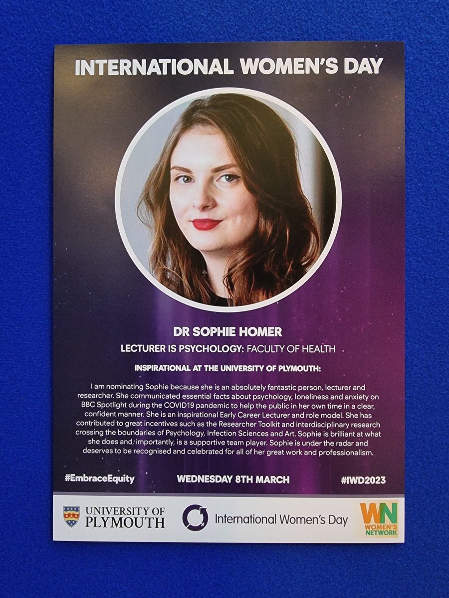 Sophie R Homer (@drsophiehomer) on Twitter photo Had a great time at the <a href="/PlymUni/">University of Plymouth</a> International Women's Day event yesterday and so pleased to have been nominated! 🥰 Had a great time at the <a href="/PlymUni/">University of Plymouth</a> International Women's Day event yesterday and so pleased to have been nominated! 🥰