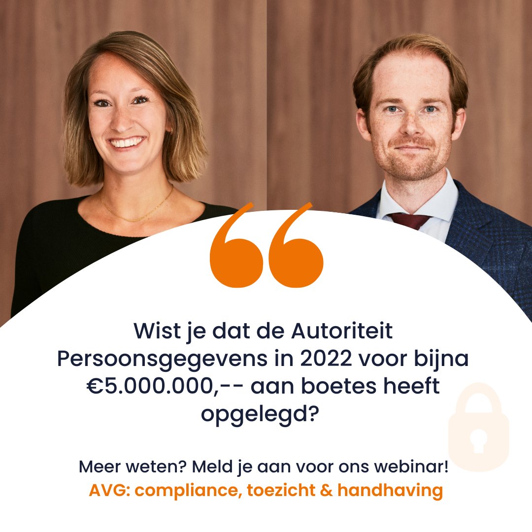 Het is van belang om de AVG-processen goed in te richten. Daarom geven Jelmer Keur en Dafne de Boer op 16 maart a.s. een webinar over de AVG: compliance, toezicht &amp; handhaving.

Inschrijven kan nu (gratis) via:  dirkzwager.nl/events/avg-com…  #AVG #compliance #privacyrecht