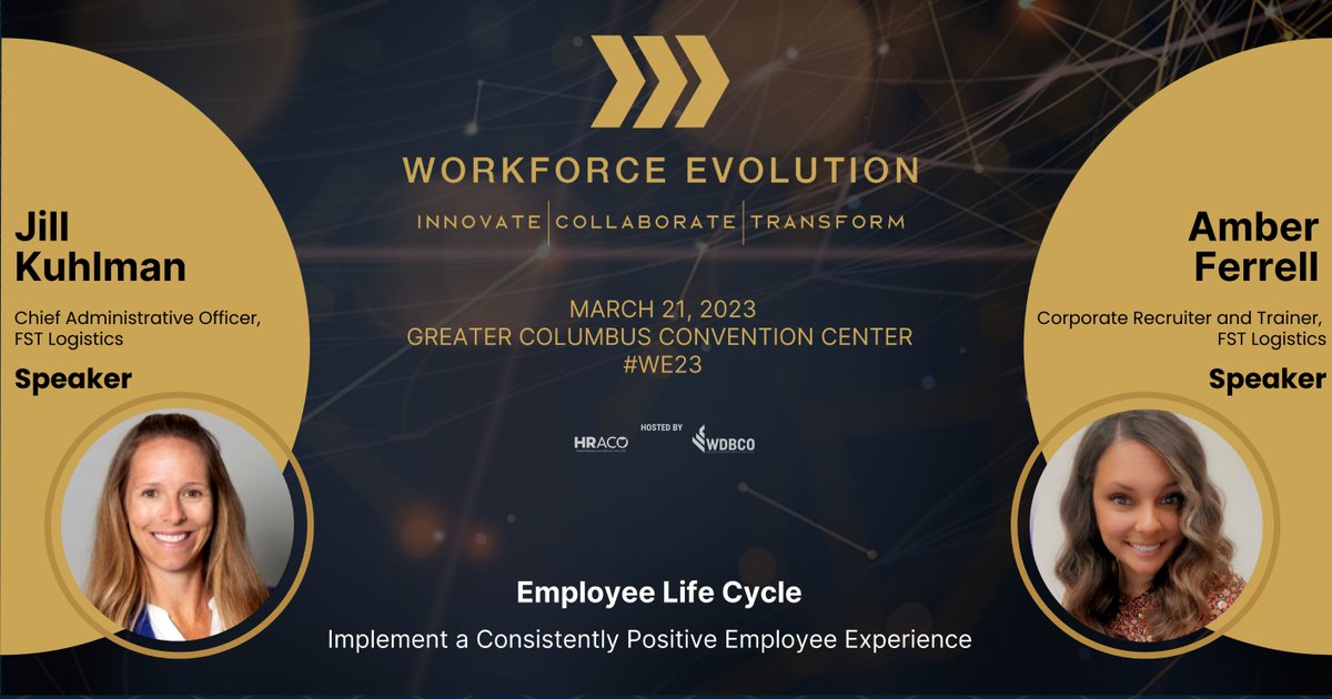 Leaders from FST Logistics will share how to create a consistent &amp; positive employee experience at every stage on March 21st. 

🎟 Only a few Workforce Evolution tickets left: wdbco.org/projects-speci…

Workforce Evolution is hosted by @OfficialHRACO and <a href="/WDBCentralOhio/">WDBCentralOhio</a>.
