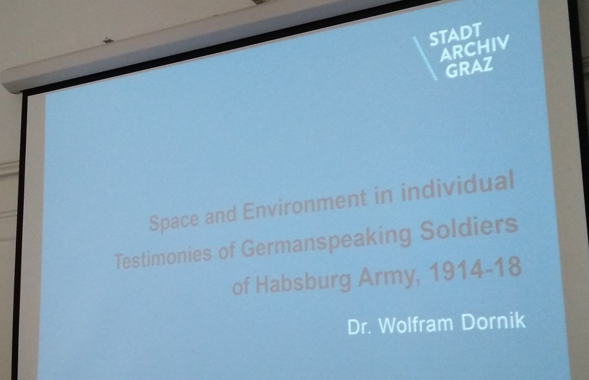 Panel 2 started with <a href="/WolframDornik/">Wolfram Dornik</a> from @stadtarchivgraz about war painters