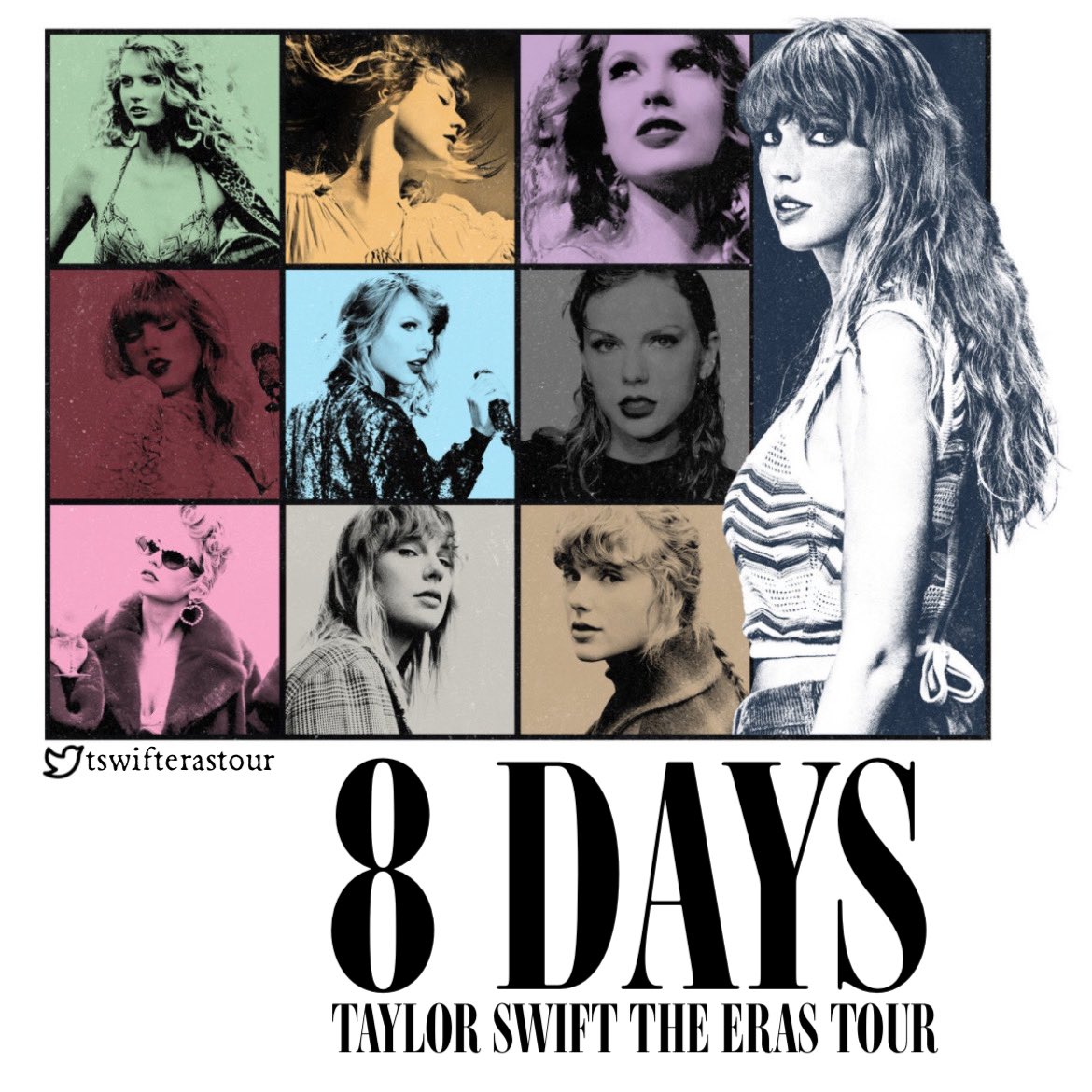 tswifterastour's tweet photo. 🚨| Taylor Swift’s ‘The Eras Tour’ officially kicks off in 8 DAYS! https://t.co/kfYmvDhALV
