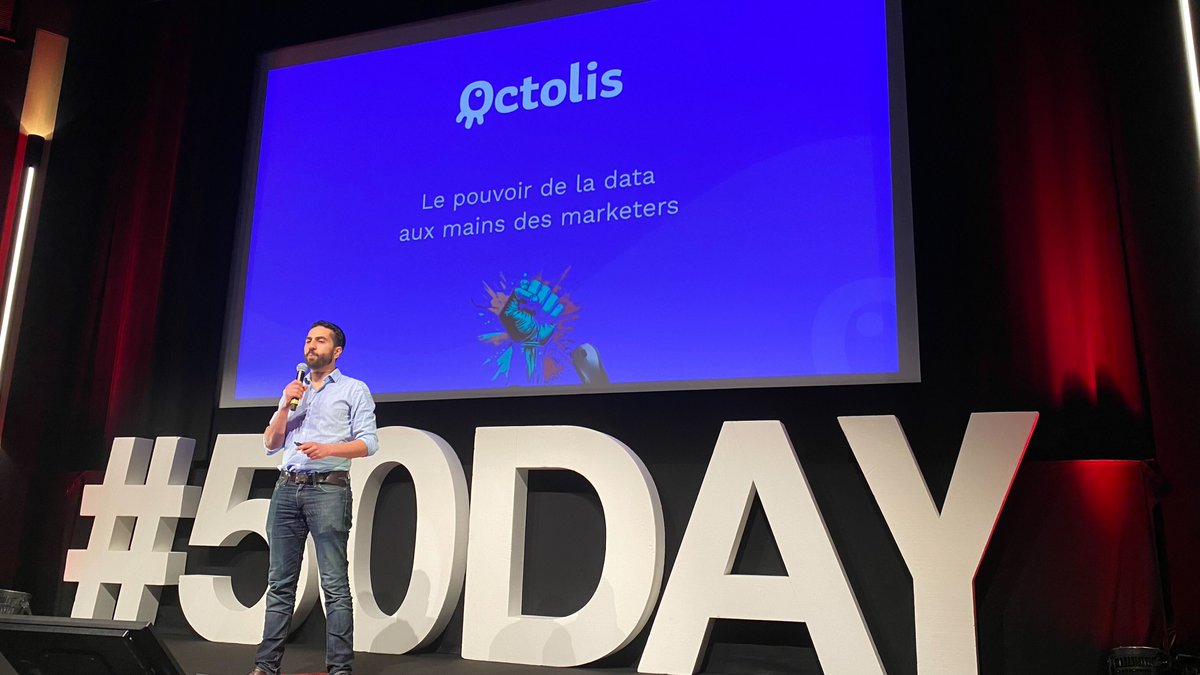 50Partners's tweet image. Suivez en direct l'intervention de Yassine (@YassineHT), cofondateur d'@Octolis_app sur la scène du #50Day 2023 👉 hopin.com/events/le-50-d…