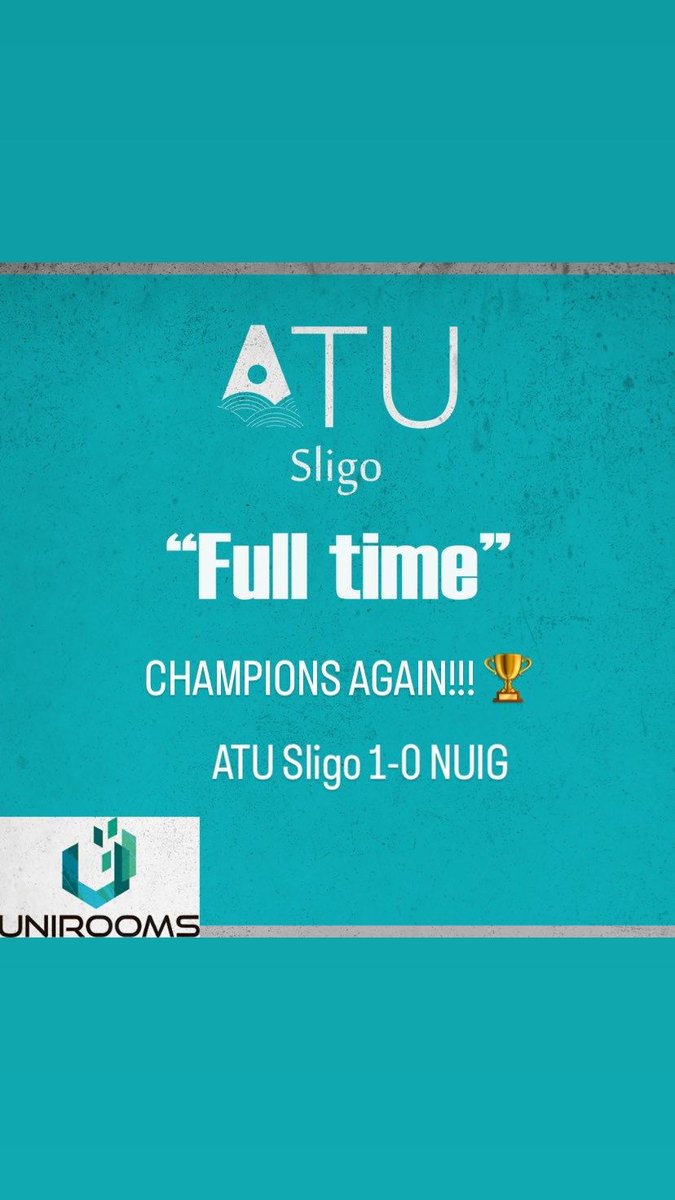 🚨 FULL TIME 🚨

NUIG 0-1 ATU Sligo

<a href="/emmadoherty2004/">Emma Doherty</a> with the only goal. ⚽️

LEAGUE CHAMPIONS! 

Congratulations to Jay and all the girls   🏆

<a href="/atusligo_ie/">ATU Sligo</a> <a href="/SligoRvsWomen/">Sligo Rovers Women</a> <a href="/DslSligo/">Sligo Leitrim Soccer</a> <a href="/oceanfmsport/">Ocean FM Sport</a> <a href="/faischools/">FAI Schools</a>