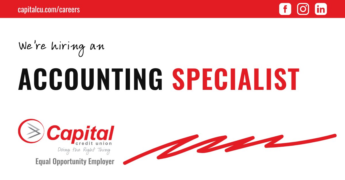 We're hiring an Accounting Specialist at our Morris Ave location in Ashwaubenon! If you think you might be a good fit, we'd love to meet you! 

Learn more and apply: 
recruiting2.ultipro.com/CAP1016CACU/Jo…