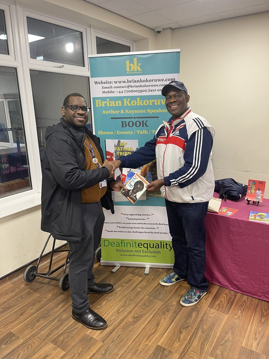 <a href="/Deafequality/">Brian Kokoruwe Author ✍🏾</a> <a href="/IoCN_1/">Interpreters Of Colour Network - IOCN</a> It was amazing doing presentation at the Deaf Aspirations Event yesterday <a href="/CastlefordAcad/">Castleford Academy</a> I felt really good that the pupils felt empowered and motivated for their education and life after school..contact me for more info 👍🏿