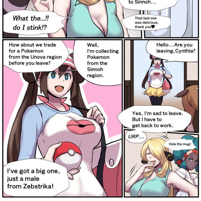 "Cynthia and Zebstrika's semen 2" ENG.ver now on pixiv! I'm sorry for late tranlation...  