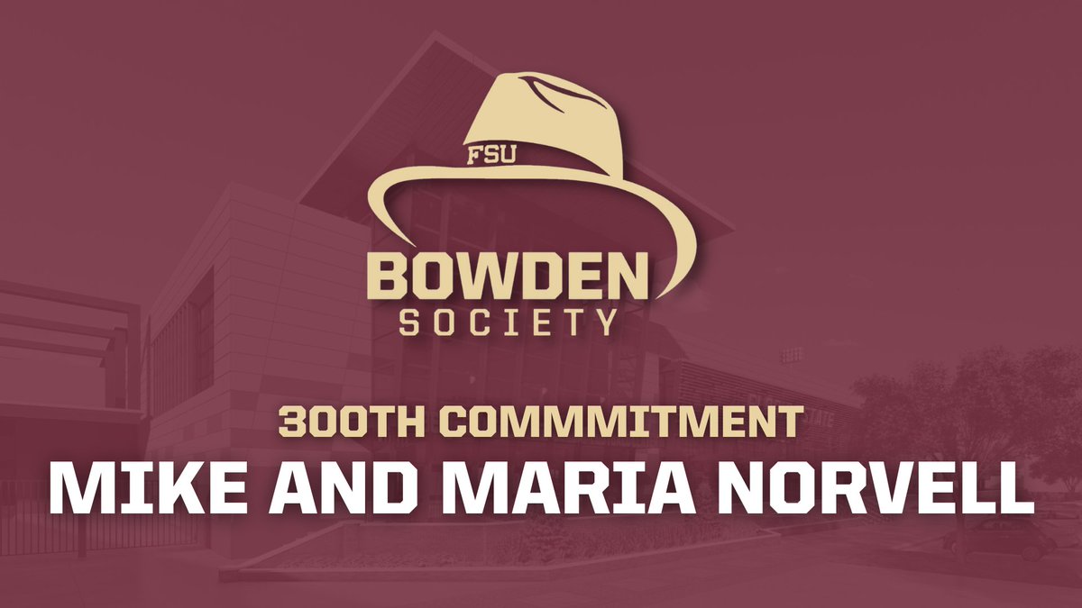 Announcing... Mike and Maria Norvell are the newest members of the Bowden Society 👏 

🔗 fsusbi.co/norvellgift

#GoNoles | #KeepCLIMBing
