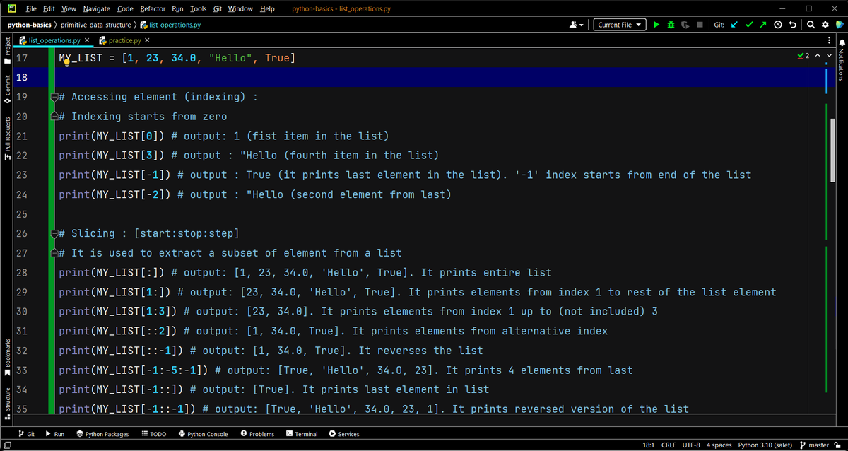 SalaitSudhakar's tweet image. I completed day 8 of #100dayofcodechallenge. Today I learned and practiced the operations on the list like creating a list, adding, updating, and deleting elements in a list. And also practiced list comprehension in Python.

#Python 
#100DaysOfCode