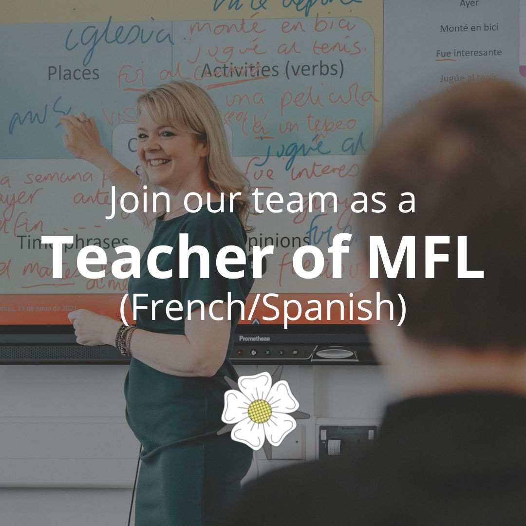 We're looking for a Teacher of MFL (French and Spanish) to join our growing team.

Find out more and apply by visiting: jtmat.co.uk/vacancies/jtf-…

Applications close on Monday 20th March at 9am.