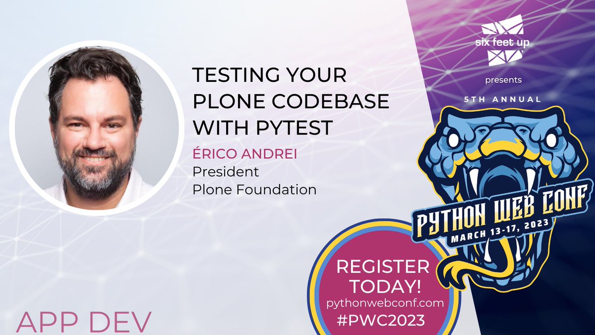 pythonwebconf's tweet image. Excited about #Plone 6? @plone Foundation President @ericof is at #PWC2023 to talk about testing your Plone codebase with @pytestdotorg! Learn more 👉 loom.ly/-p92ls0
Conference begins Monday!! Register today: loom.ly/L8RsOSc