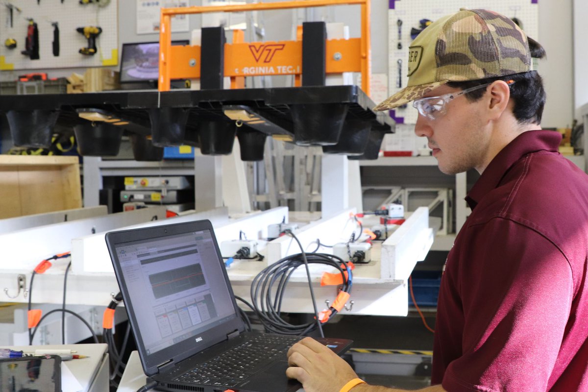 CPULD's tweet image. M.S. student, Seth Capizzi, is currently researching the dynamic behavior and stability of pallets transported on industrial forklifts. This project is sponsored by the membership of the Center for Packaging and Unit Load Design.
 
#Vt #palletlife #futureoftesting #handsonhokies