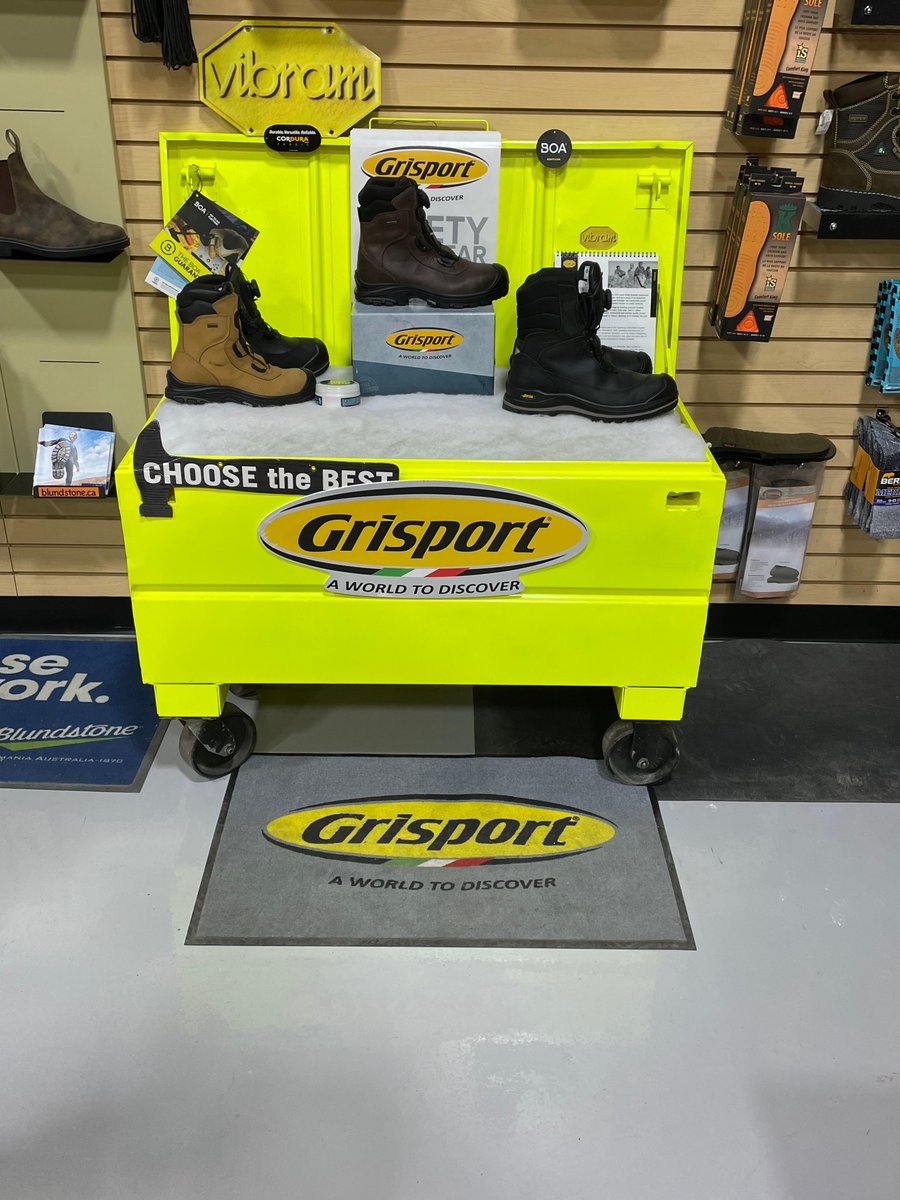 Atlantic_Safety's tweet photo. Check out the display and selection of Grisport footwear at Advance Safety World (6797 Steeles Avenue W. Etobicoke, ON M9V 4R9) in Etobicoke, Ontario! 

Drop by and see Jag or Roberto for all your Grisport footwear needs. 

Thank you Advance Safety World for all your support! https://t.co/1SazJ80jwZ