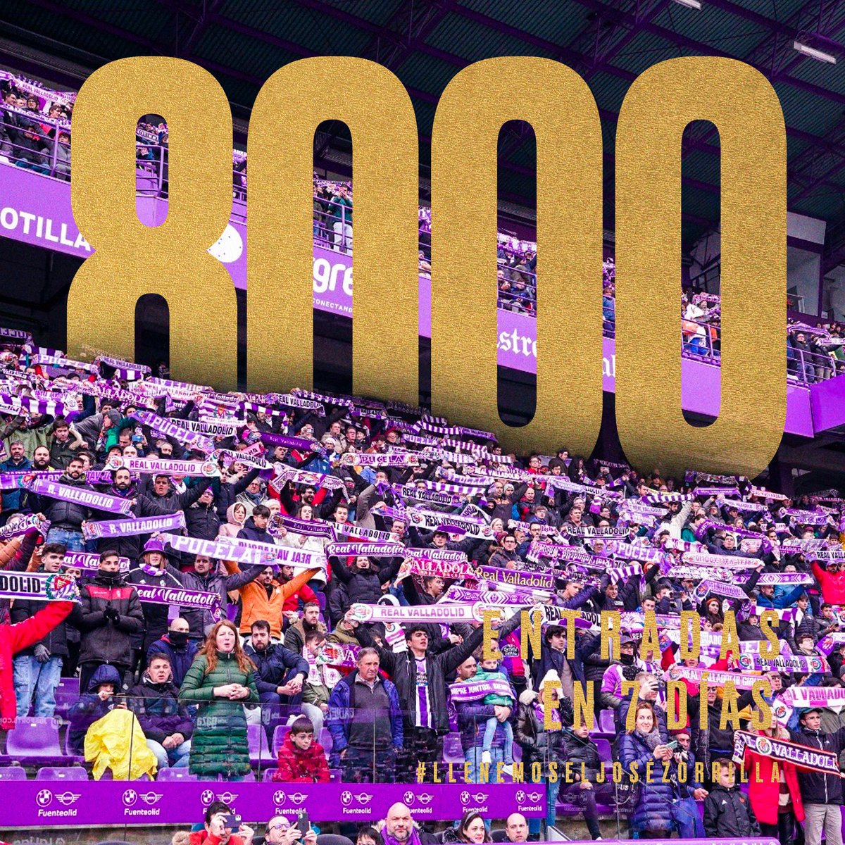 El domingo podremos repetir esta foto 😉
𝗧𝗢𝗗𝗔𝗦 las entradas agotadas en grada oeste para ver al <a href="/RVfemenino/">Real Valladolid Femenino</a> 🤩
#LlenemosElJoséZorrilla