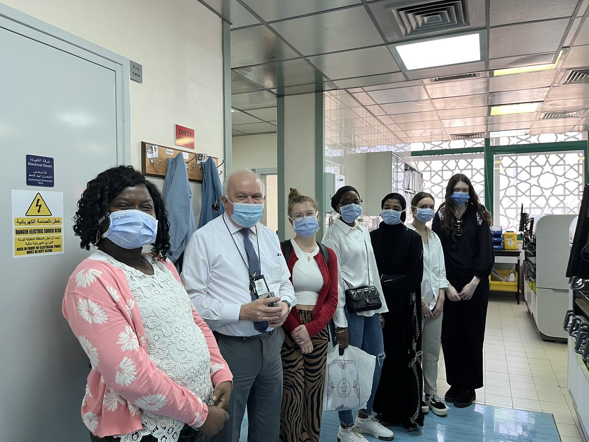 DrBunmi's tweet photo. Such a great experience at Sheikh Khalifa Medical Centre, Abu Dhabi. Thanks to the wonderful staff, especially Mr George Donnelly for showing us the amazing facilities @DMUglobal @dmuhls @dmuleicester https://t.co/m5EuRbVrAw