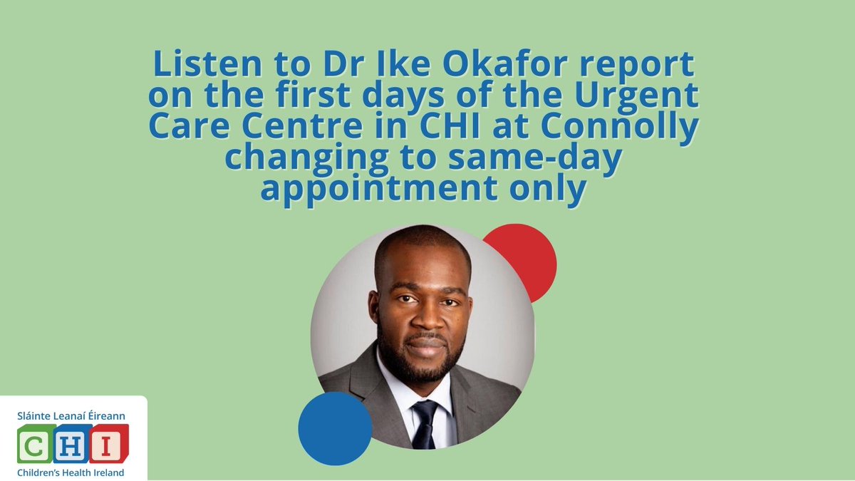 Children's Health Ireland (@chi_ireland) on Twitter photo Dr Ike Okafor spoke to David Hughes in <a href="/925PhoenixFM/">92.5 Phoenix FM</a> about the appointment system at CHI at Connolly and how its implementation is going.
Listen here➡️bit.ly/3mGyiMB Dr Ike Okafor spoke to David Hughes in <a href="/925PhoenixFM/">92.5 Phoenix FM</a> about the appointment system at CHI at Connolly and how its implementation is going.
Listen here➡️bit.ly/3mGyiMB