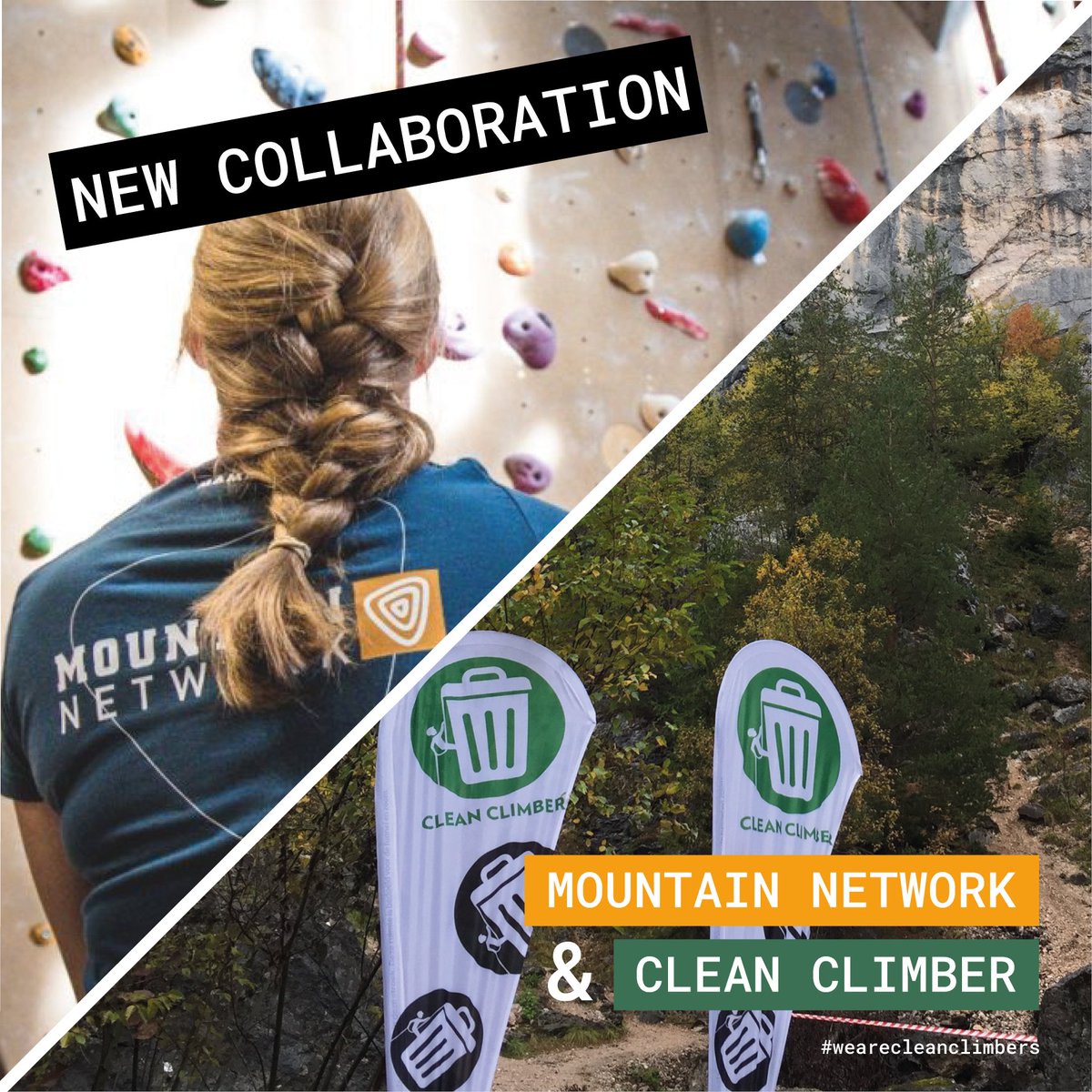 MountainNetwork's tweet image. We zijn trots en blij om aan te kondigen dat Mountain Network &amp;amp; Clean Climber nu officieel partners zijn! Lees het nieuwsbericht; mountain-network.nl/mountain-netwo…