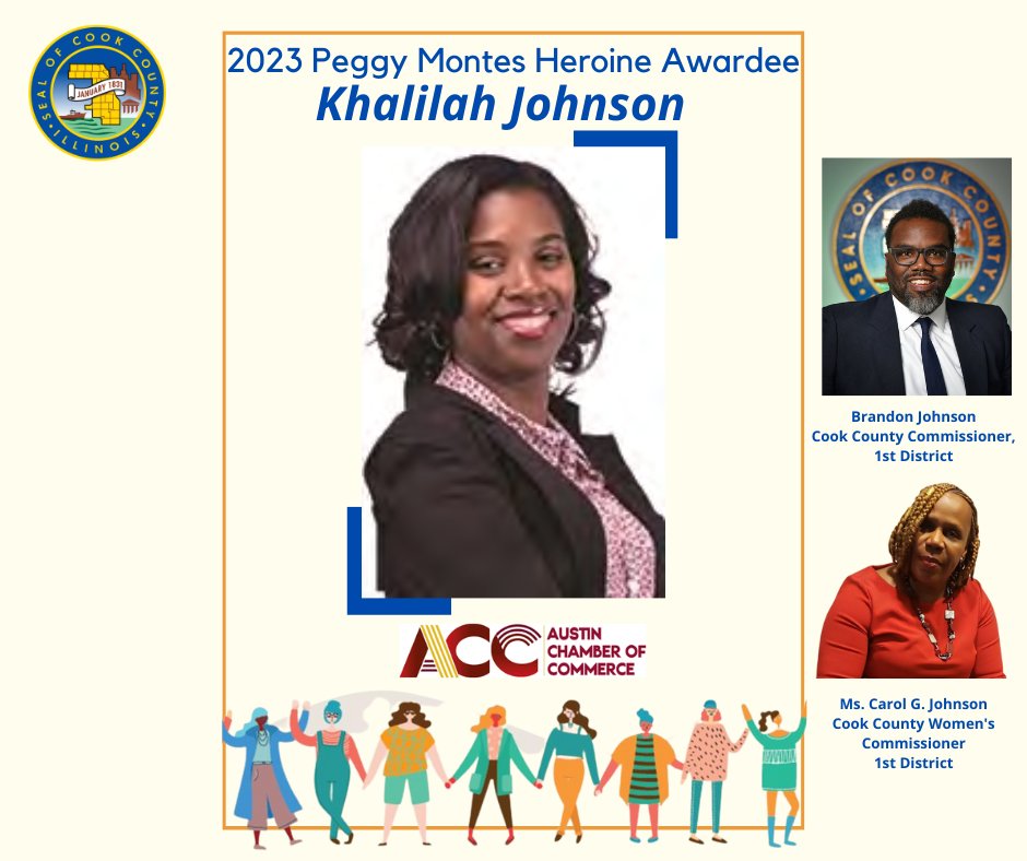 We are excited to announce our 2023 Peggy Montes Heroine Awardee, Khalilah Johnson! We also welcome our new Women's Commissioner of the first district, Carol G. Johnson! Congratulations to you both! 🎉🎉🎉 Watch Live here: bit.ly/41YzlI4 #CCD1