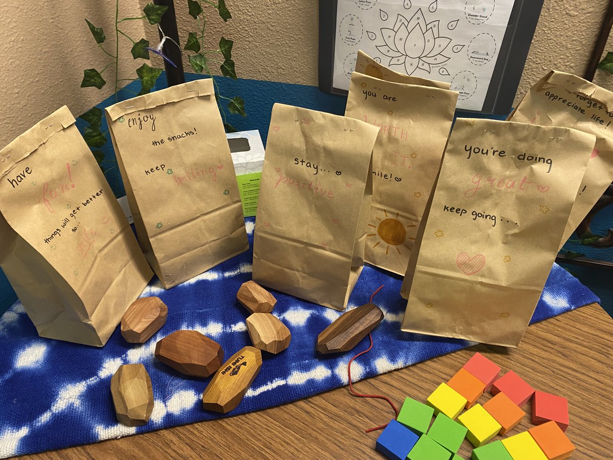 Care bags being created by our students for other students who might be having a rough day. Students supporting students.