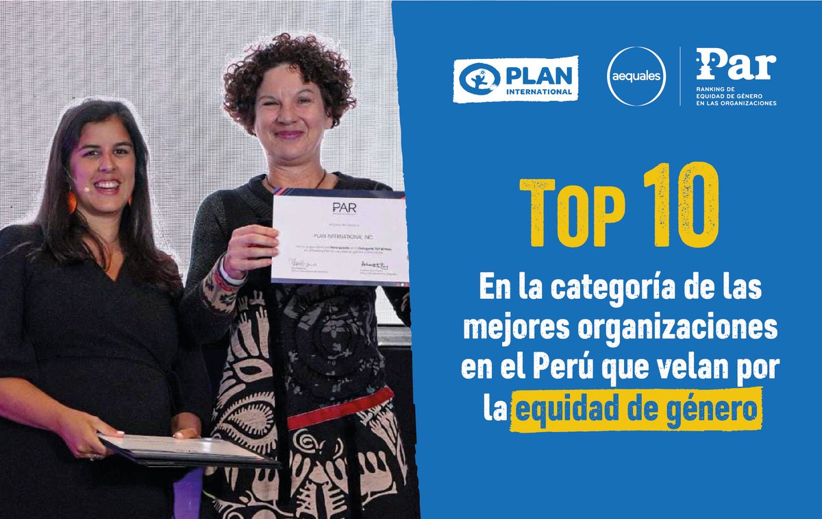 planperu's tweet photo. ¡Somos Top 10 🎉 !
En el marco del #8M, obtuvimos el #Top10 en el #RankingPAR #2022 de más de 197 empresas en todo el país, como una de las mejores organizaciones en el Perú que velan por la equidad de género 💙 💪 https://t.co/XGqDCeKJyY