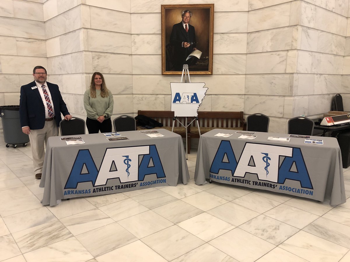 ArkAthTrainers's tweet photo. Come see us in the 2nd floor rotunda @ArkansasHouse @ArkansasSenate to learn why #Arkansas needs an #AT4ALL https://t.co/U1gfz60AQL