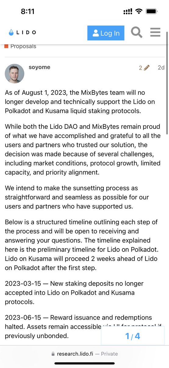 mattunchi's tweet photo. Dime qué tienes miedo a Polkadot sin decirme que le tienes miedo a Polkadot. @LidoFinance y @MixBytes van a quitar el soporte de @Polkadot y @kusamanetwork pero seguir apoyando proyectos centralizados como Polygon y Solana. Bueno es que tenemos otros equipos trabajando en esto. https://t.co/GiHGdDpRMt