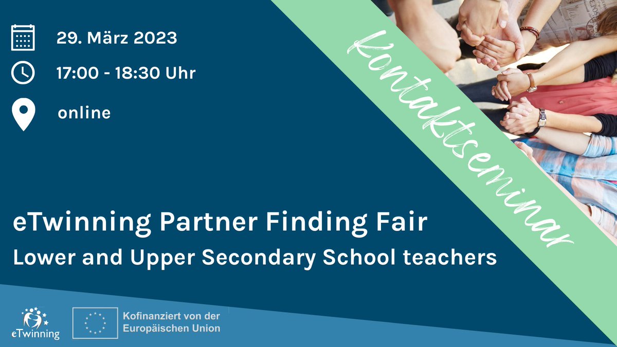 eTwinning_DE's tweet photo. Die Kolleg:innen von @eTwinningLV organisieren eine #PartnerFindingFair speziell für Lehrkräfte der SEK I und SEK II.
👉 Präsentation von Projektideen
👉 Speed Dating
👉 Bildung von Projektgruppen
Alle Infos und Anmeldung: https://t.co/C2eyY01k7y
#twlz #eTwinning https://t.co/aZN0Ne8eDK