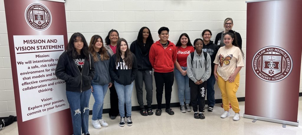 NISDJonesSTEM's tweet photo. Congratulations to our Jones MS 8th graders who will soon be freshmen at Marshall Law &amp; Medical Services Magnet High School. We’re very proud of them and excited for the next steps in their journey @NISDJones @NISDJonesSTEM @NISDMarshallLMS https://t.co/lNDMcWFfyv