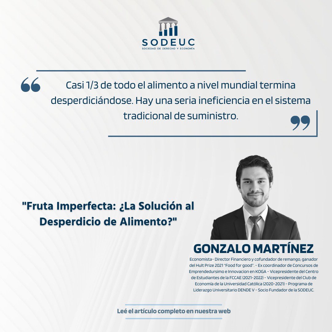 sodeuc's tweet photo. Te invitamos a leer “Fruta Imperfecta: ¿La solución al Desperdicio de Alimento?.”

📃Artículo escrito por Gonzalo Martínez.

El artículo está disponible en nuestra página web 🌐
https://t.co/wo7vKaLo8I https://t.co/SxARH7kasP