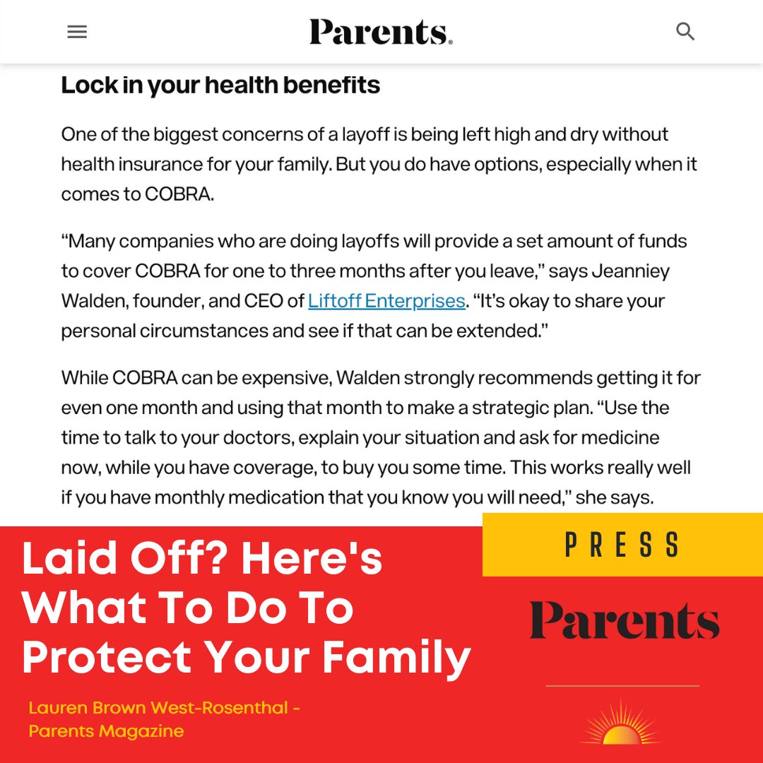 LiftOffShow's tweet image. Hot off the Press!📰🥵

Our host👉@jeanniey_ is featured in @parents!🗞️

Protect your family by Locking in your benefits! Read the full article at🔗parents.com/what-to-if-lai…

#parents #parentsmagazine #hotnews #liftoff #liftoffenterprises #jeannieywalden #liftoffwithjeannieywalden