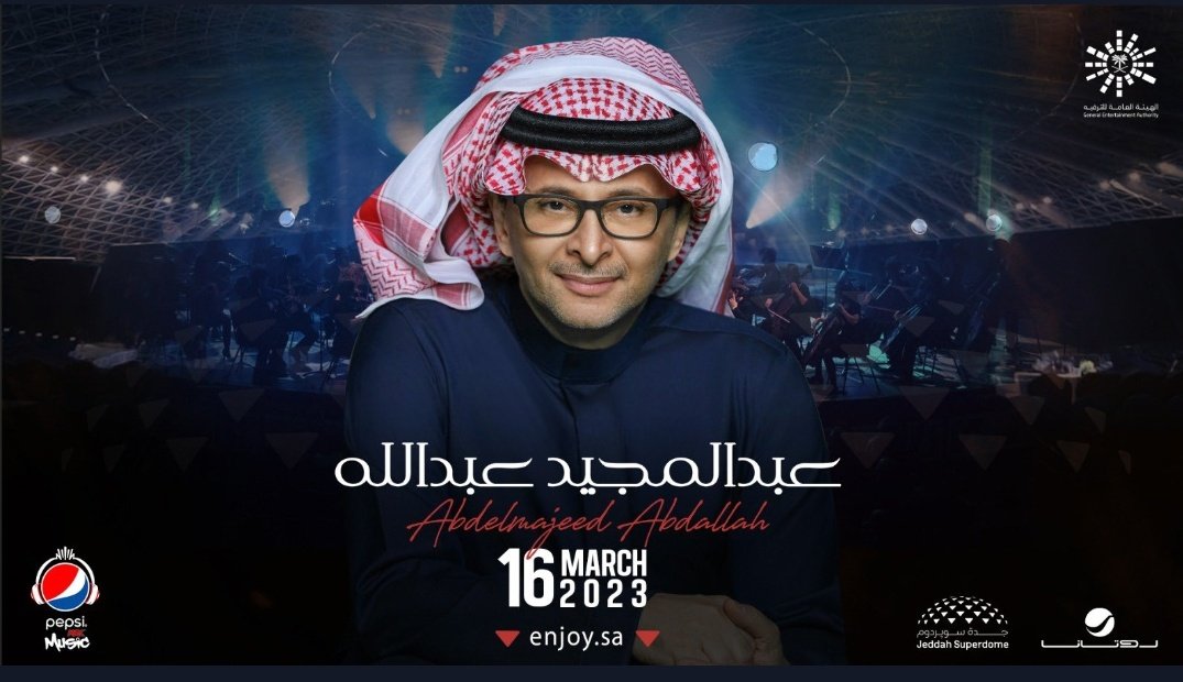 LosCabosWeb's tweet photo. تذاكر حفل #عبدالمجيد_في_جدة متاحة الآن 🤩
لا تفوتكم 👇 
https://t.co/Gs3scW1eqs…

@Turki_alalshikh 
@Abdulmajeed6531 
@jeddahsuperdome 
@GEA_SA 
@Pepsi_Arabia
#روتانا_لايف https://t.co/TxqhSvrS4h