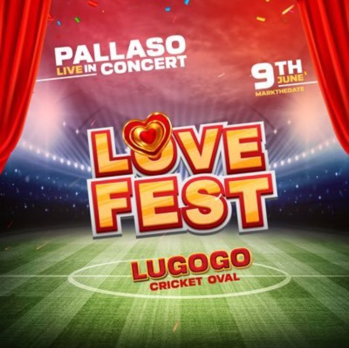 NEW !!!!!!!!!!!!!!!!!!!!!!!!!!!!!
Pallaso Live In Concert !!!
#LoveFestConcert
#9ThJune #LugogoCricketOval