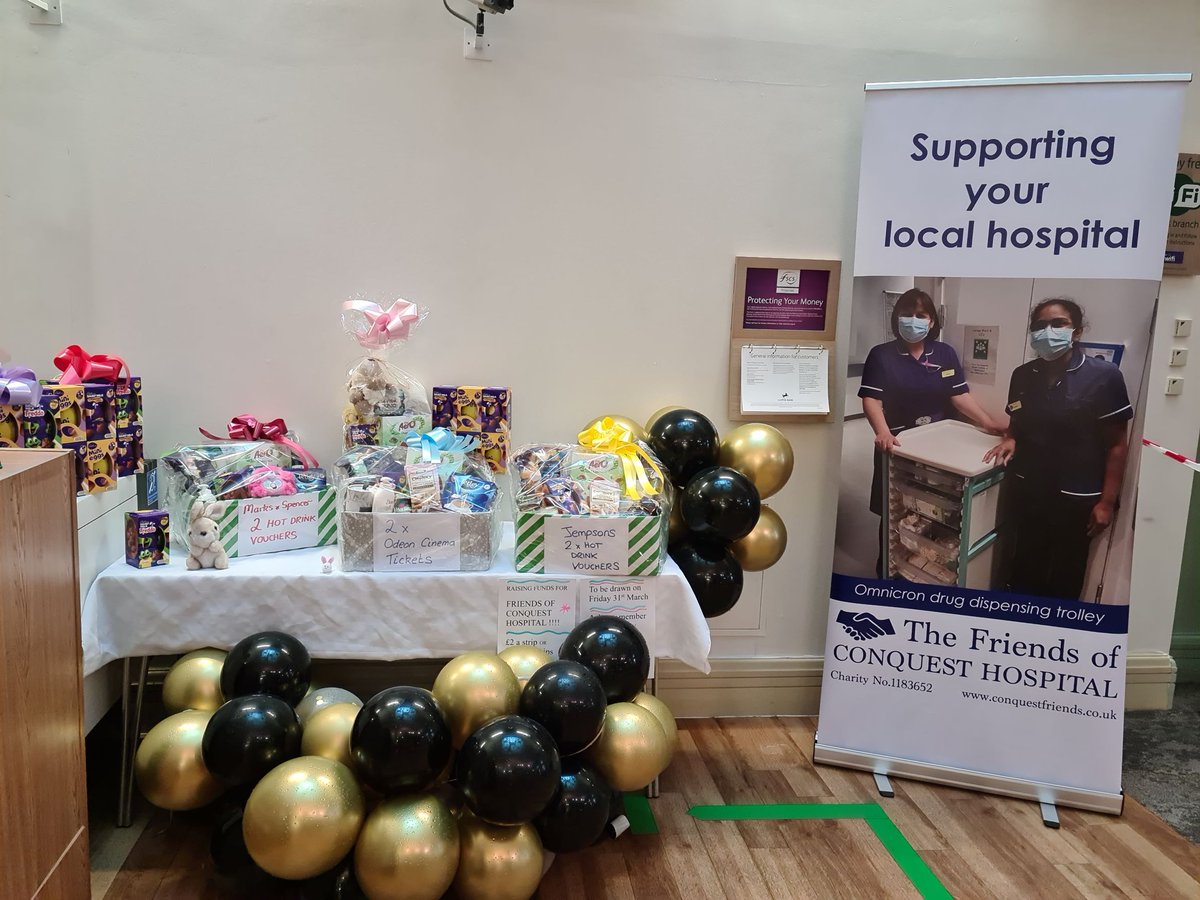 Lloyds Bank in Hastings are very kindly holding an Easter Raffle to raise funds for The Friends of Conquest Hospital.Pop into the branch to purchase tickets- £2 per strip or £5 for 3 strips. The raffle will be drawn on Friday 31st March, with plenty of Easter treats up for grabs!