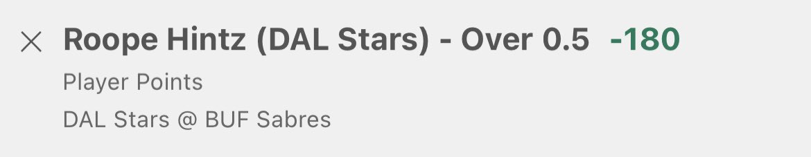 LocksOnlyMMA's tweet image. Roope Hintz 0.5 pts🚨                                     Hintz is on fire with 8 points in 5 games. Buffalo ranks 25th in the league for goals allowed and the top line of Robertson-Pavelski-Hintz is surely looking to take advantage of that tonight. #LocksOnly #NHL