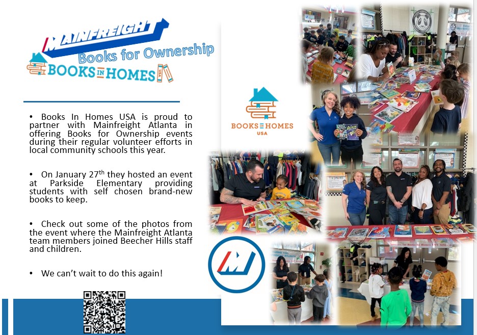 Mainfreight and Books In Homes USA had a wonderful event at Parkside Elementary!