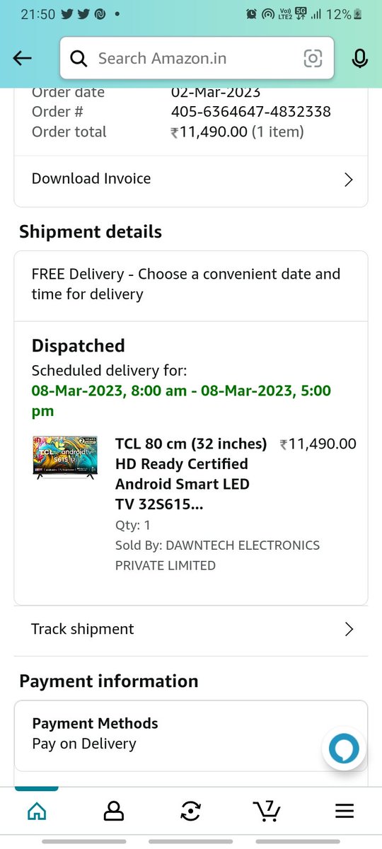 jai_nsp's tweet photo. @amazonIN @amazonIN I order tcl tv in Amazon app but from last 3 days it's showing out of delivery but it not delivered to me what is the problem customer support also not respond to  me properly https://t.co/mprXvcHkA0