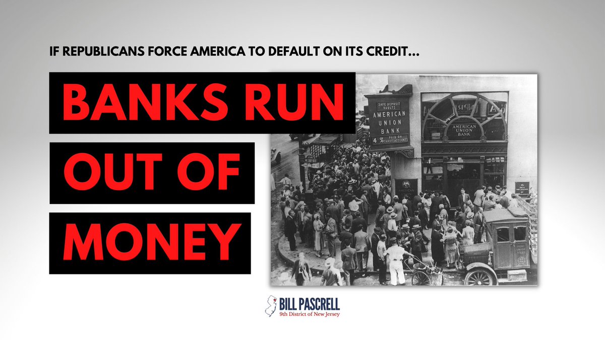 If republicans collapse the entire economy banks will run out of cash and Americans will see the first widespread bank runs since the 1930s.