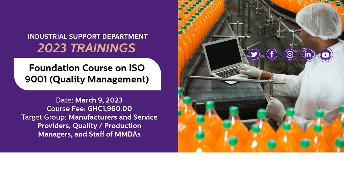 GhanaStandards's tweet image. Foundation Course on ISO 9001 - Quality Management Systems