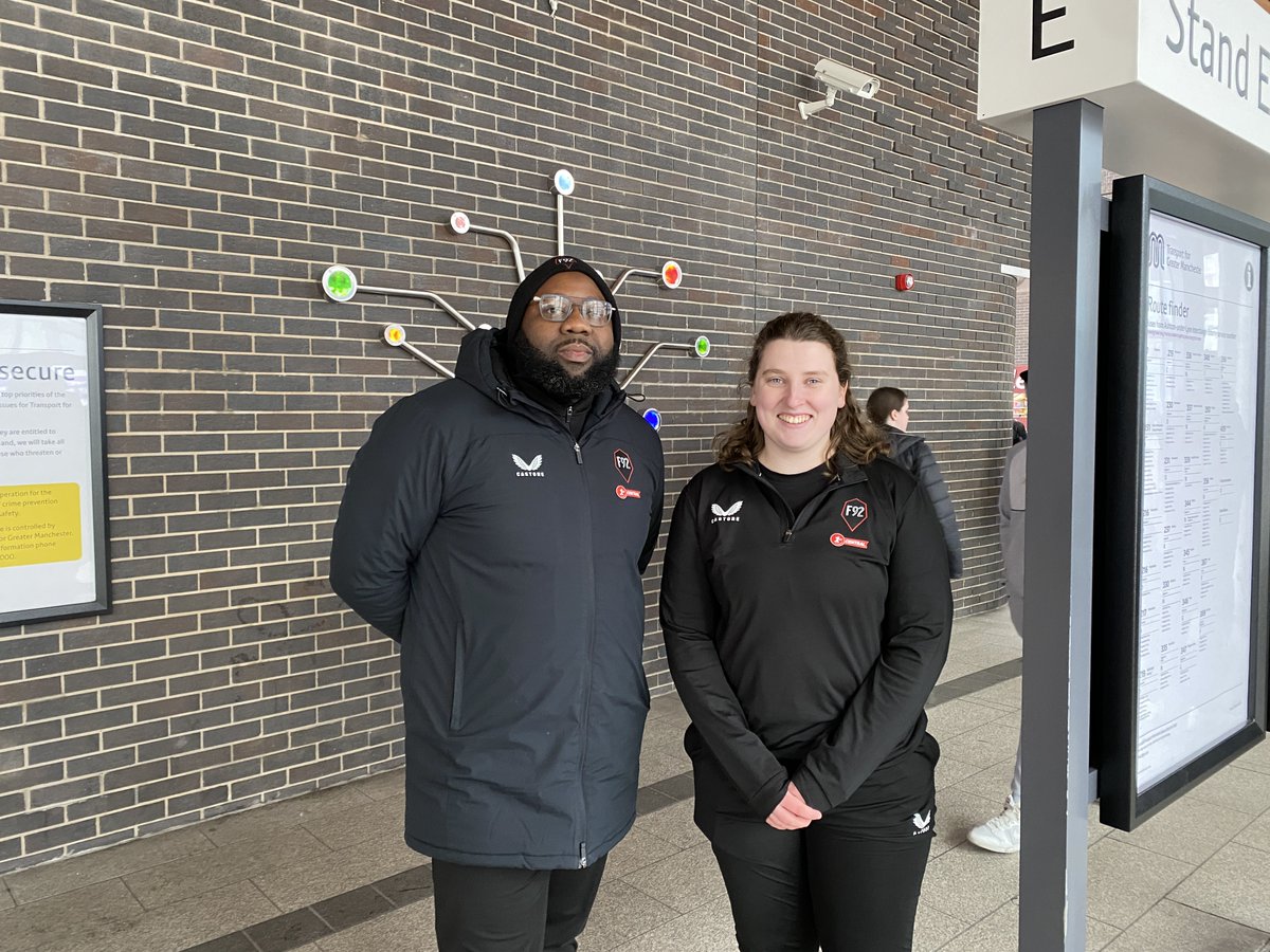 Foundation92's tweet image. 🚎 This week we have been in Ashton-Under-Lyne, supporting @OfficialTfGM to help tackle crime and antisocial behaviour on public transport 🤝 

By providing a positive voice and presence in the community!

#F92 | #TFGM | @1stCentral | @EFLTrust | @EFDN_tweets