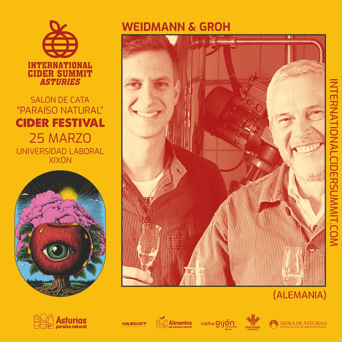 summit_cider's tweet photo. 🗨️ Yá tenemos los primeros productores internacionales de la sala de cates del Asturies Cider Festival.

Bien llueu más información sobro esti festival pioneru n'Asturies.

🟡 WEIDMANN &amp; GROH - Alemaña

🟡 @pomologik  - Suecia

🟡 @PlumeMr  - Letonia

https://t.co/feMYaqhG52 https://t.co/JiVGjEeGtt