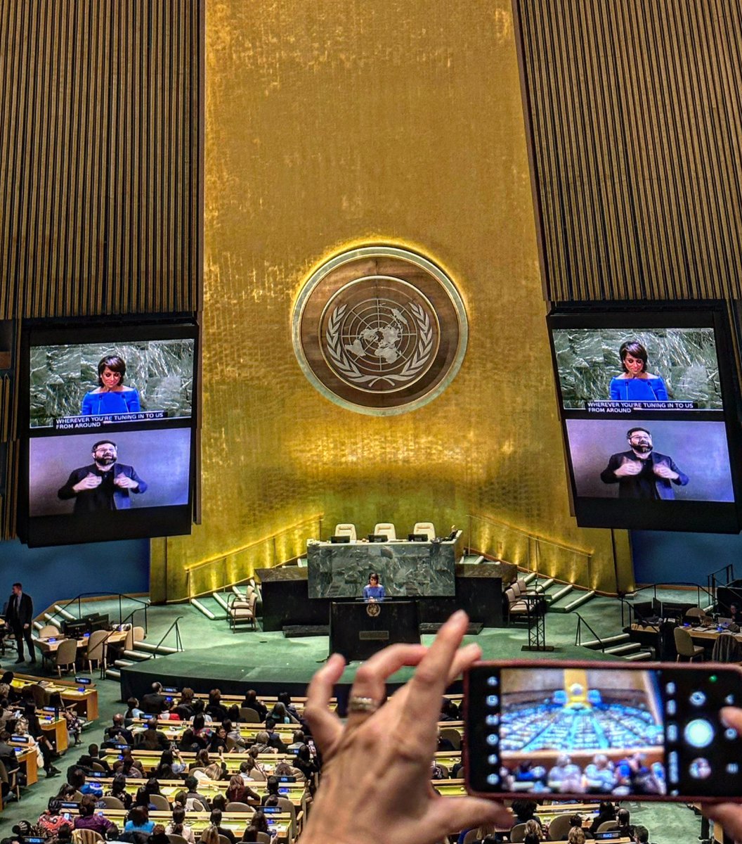The UN General Assembly Hall was filled with women in blue yesterday, highlighting the role of tech and innovation to achieve gender equality.✊💙
#InternationalWomensDay #WomenInTech