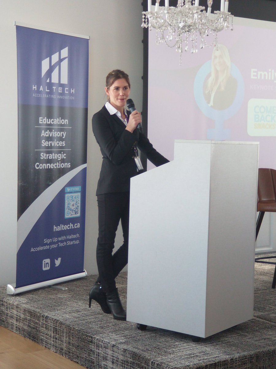 snapdBurlington's tweet image. Keynote Address from an inspiring women with an incredible backstory... Emily O&apos;Brien from Come Back Snacks...at the #Herhalton Women&apos;s Day Breakfast celebrating Women Entrepreneurs everywhere! #techplace #burlington #EmbraceEquity #comebacksnacks #neighburburlington